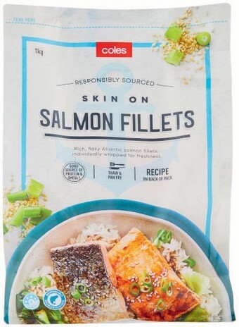 Coles Coles Frozen Salmon Fillets 1kg offer