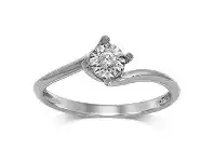 Bevilles Jewellery Diamond Set Solitaire Miracle Sweep Ring in 9ct White Gold - L offer
