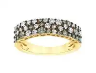 Bevilles Jewellery 3 Row Dress Ring with 0.95ct of Diamonds in 14ct Yellow Gold offer
