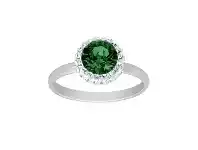 Bevilles Jewellery May Birthstone Sterling Silver Green Crystal Halo Ring - O offer