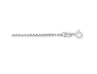 Bevilles Jewellery 9ct White Gold 8 Sided Box Chain Necklace 45cm offer