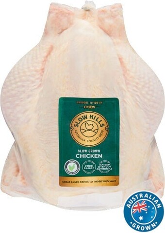 Coles Slow Hills Free Range RSPCA Approved Whole Chicken offer