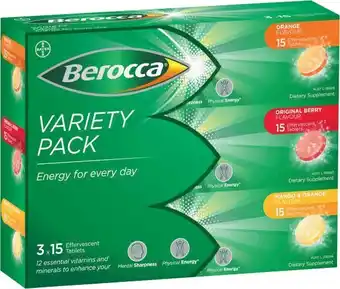 Coles Berocca Performance Effervescent Tablets Variety Pack 45 Pack* offer