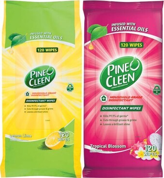 Pine O Cleen Disinfectant Wipes 120 Pack