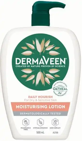 Coles Dermaveen Everyday Moisturising Lotion 500mL offer
