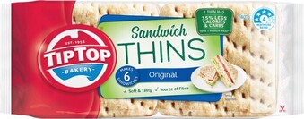 Woolworths Tip Top Burger Thins 200g or Sandwich Thins Varieties 240g offer