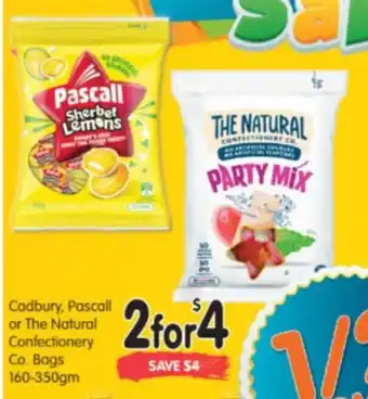 Spar Cadbury, Pascall or The Natural Confectionery Co. Bags 160-350gm offer