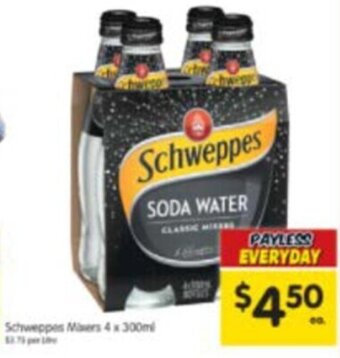 Spar Schweppes Mixers 4x300ml offer