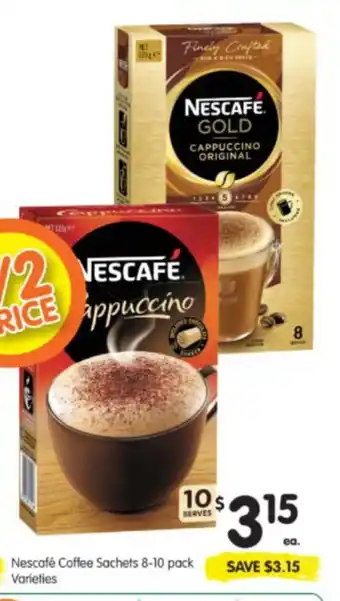 Spar Nestlé Coffee Sachet 8-10 pack Varieties offer