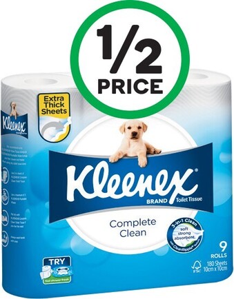 Woolworths Kleenex Toilet Tissue Pk 9 offer