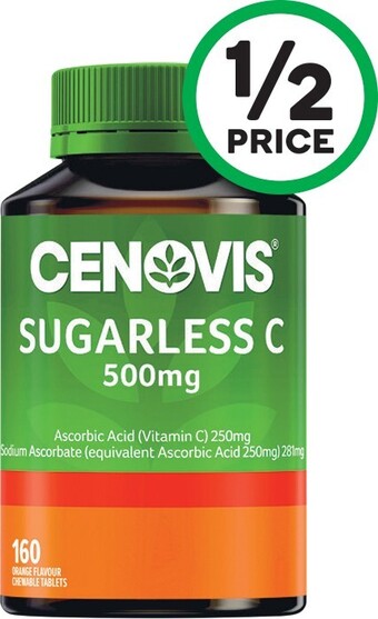 Woolworths Cenovis Sugarless C 500mg Tablets Orange Flavour Pk 160* offer
