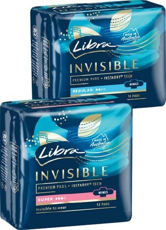 Woolworths Libra Invisible Pads Pk 10-14 offer