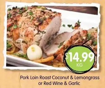 Spudshed Pork Lion Roast Coconut & Lemongrass or Red Wine & Garlic offer