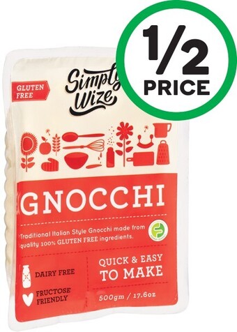 Woolworths Simply Wize Gluten Free Gnocchi 500g offer