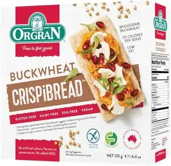 Woolworths Orgran Corn & Buckwheat Crispbreads 125g offer
