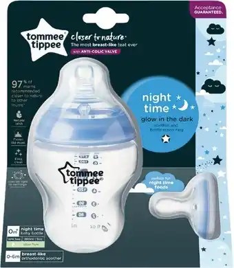 Woolworths Tommee Tippee Glow Bottle & Breast Like Soother offer
