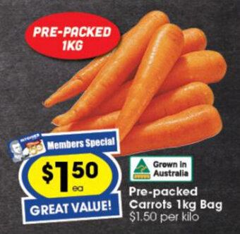 Ritchies Pre-Packed Carrots 1kg Bag offer