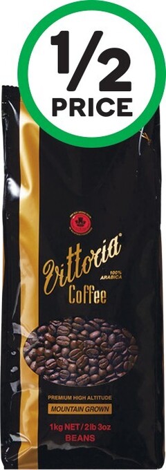 Woolworths Vittoria Mountain Grown Coffee Beans or Ground 1 kg offer