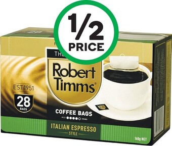 Woolworths Robert Timms Coffee Bags Pk 28 offer