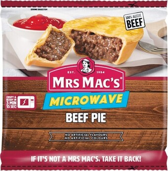 Woolworths Mrs Mac's Microwave Pie, Sausage Roll or Pastie 165­-175g offer