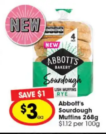 Abbott's Sourdough Muffins 268g