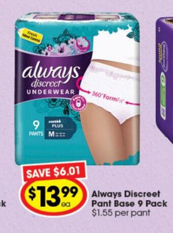 Always Discreet Pant Base 9 Pack