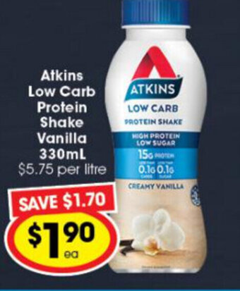 Atkins Low Carb Protein Shake Vanilla 330ml