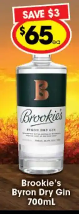 Ritchies Brookie's Byron Dry Gin 700ml offer