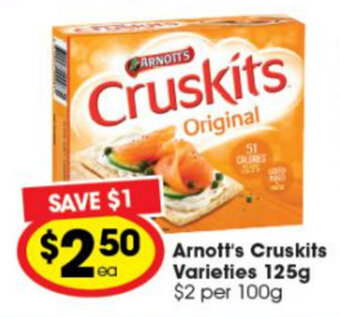 Ritchies Arnott's Cruskits Varieties 125g offer