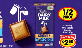 Ritchies Cadbury Chocolate Blocks 160-190g offer