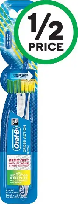 Woolworths Oral­-B Cross Action Anti Bacterial Rainbow Indicator Pk 1 offer