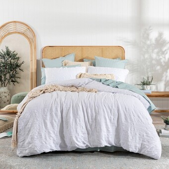 Pillow Talk Greta White Quilt Cover Set by Essentials offer