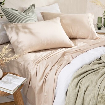 Pillow Talk 400 Thread Count Bamboo Cotton Sheet Set by Habitat offer