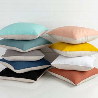 Pillow Talk Copacabana Linen Plain Cushion by Habitat offer