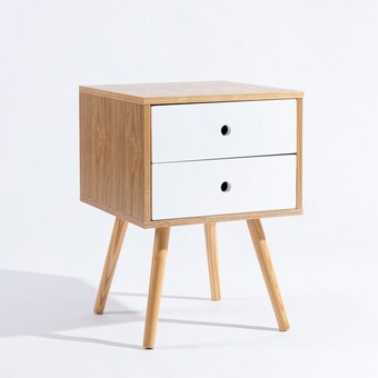 Pillow Talk Kent Natural/White Bedside Table by Habitat offer