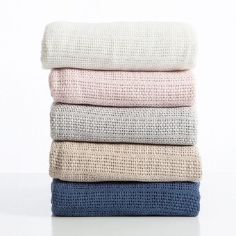 Pillow Talk Cotton Cellular 245gsm Blanket by Essentials offer