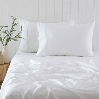 Pillow Talk 400 Thread Count Bamboo Cotton Queen Pillowcase Pair by Habitat offer