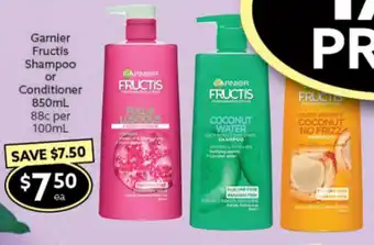 Ritchies Garneir Fructis Shampoo or Conditioner 850ml offer