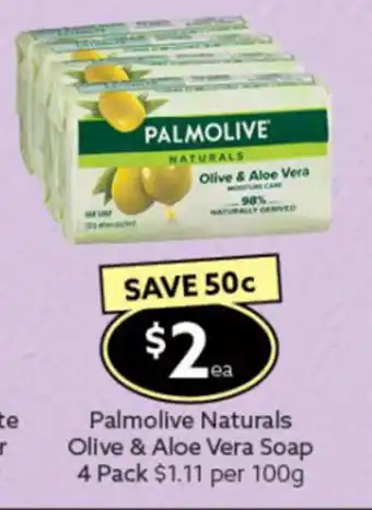 Ritchies Palmolive Naturals Olive & Aloe Vera Soap 4 Pack offer