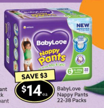 Ritchies BabyLove Nappy Pants 22-38 Packs offer