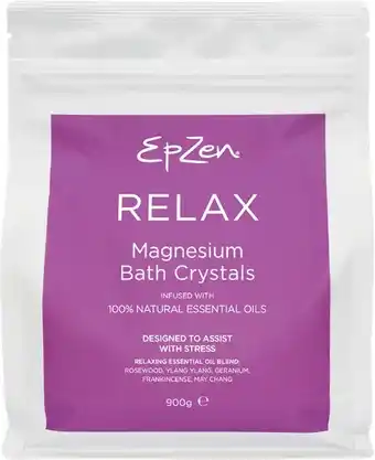 Woolworths Epzen Relax or Soothe Magnesium Bath Crystals 900g offer