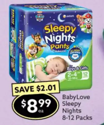 Ritchies BabyLove Sleepy Nights 8-12 Packs offer