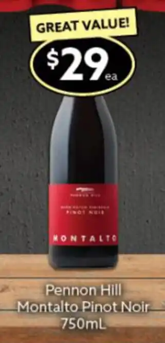 Ritchies Pennon Hill Montalto Pinot Noir 750ml offer