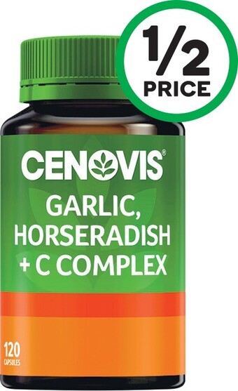Woolworths Cenovis Garlic, Horseradish + C Complex Pk 120~ offer