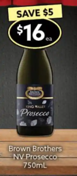 Ritchies Brown Brothers NV Prosecco 750ml offer