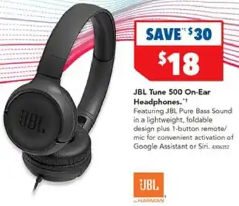 Harvey Norman JBL Tune 500 On-Ear Headphones offer