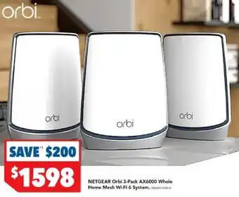 Harvey Norman Netgear Orbi 3-Pack AX6000 Whole Home Mesh Wi-Fi 6 System offer