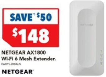 Harvey Norman Netgear AX1800 Wi-Fi 6 Mesh Extender offer