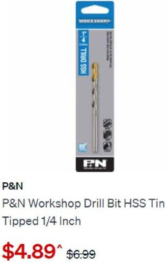 SuperCheap Auto P&N Workshop Drill Bit HSS Tin Tipped 1/4 Inch offer