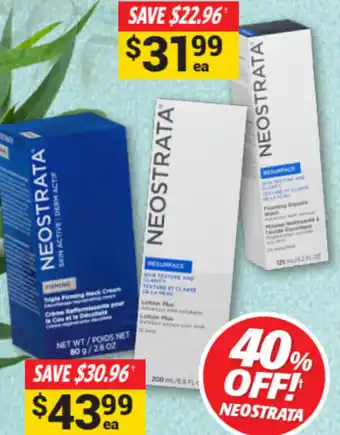 Cincotta Chemist * Neostrata Skinactive Triple Firming Neck Cream 80g, Resurface Plus Lotion 200ml and Resurface Foaming Glycolic Wash 125ml offer